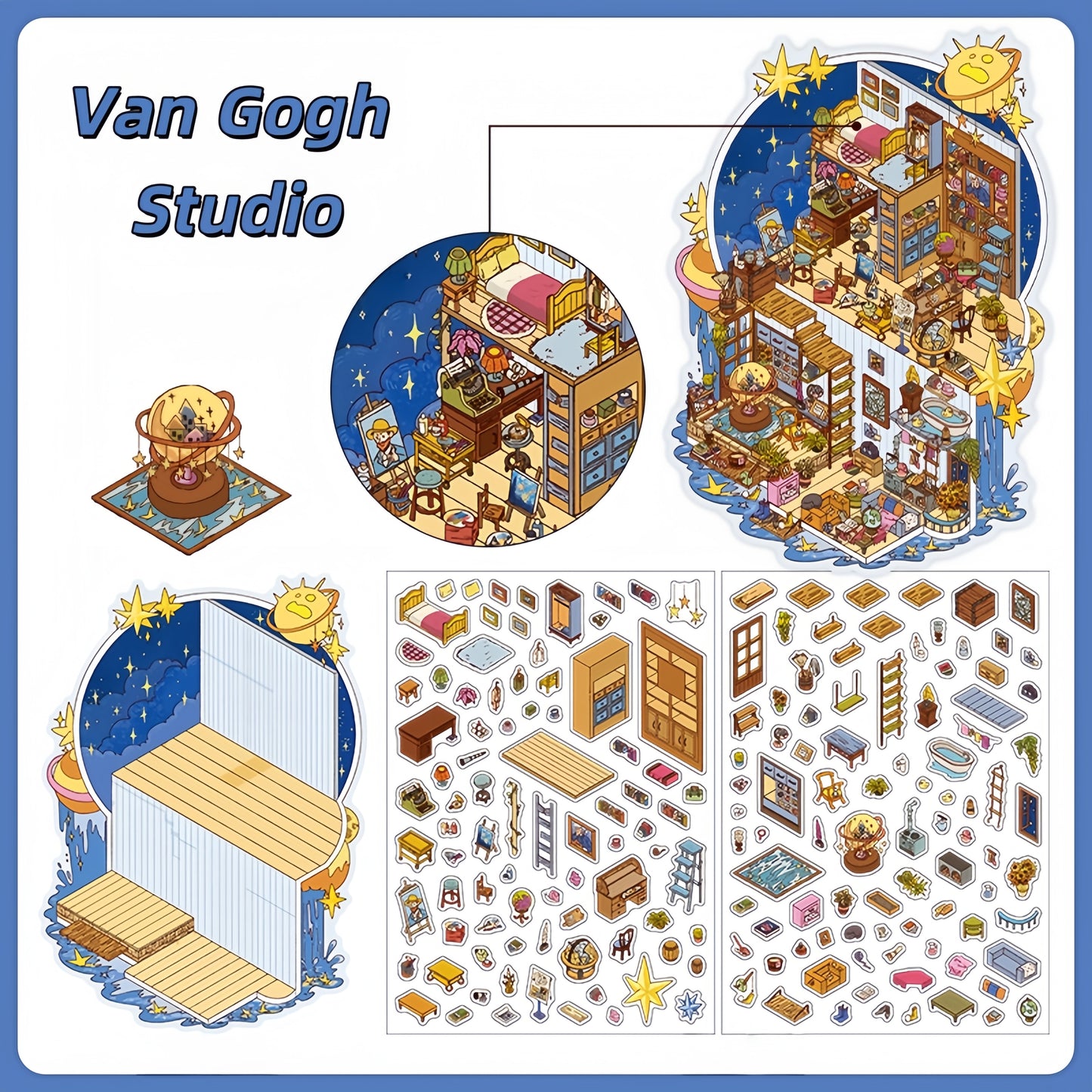 Little Corner 3D Sticker | 4 Cute Miniature Scenes