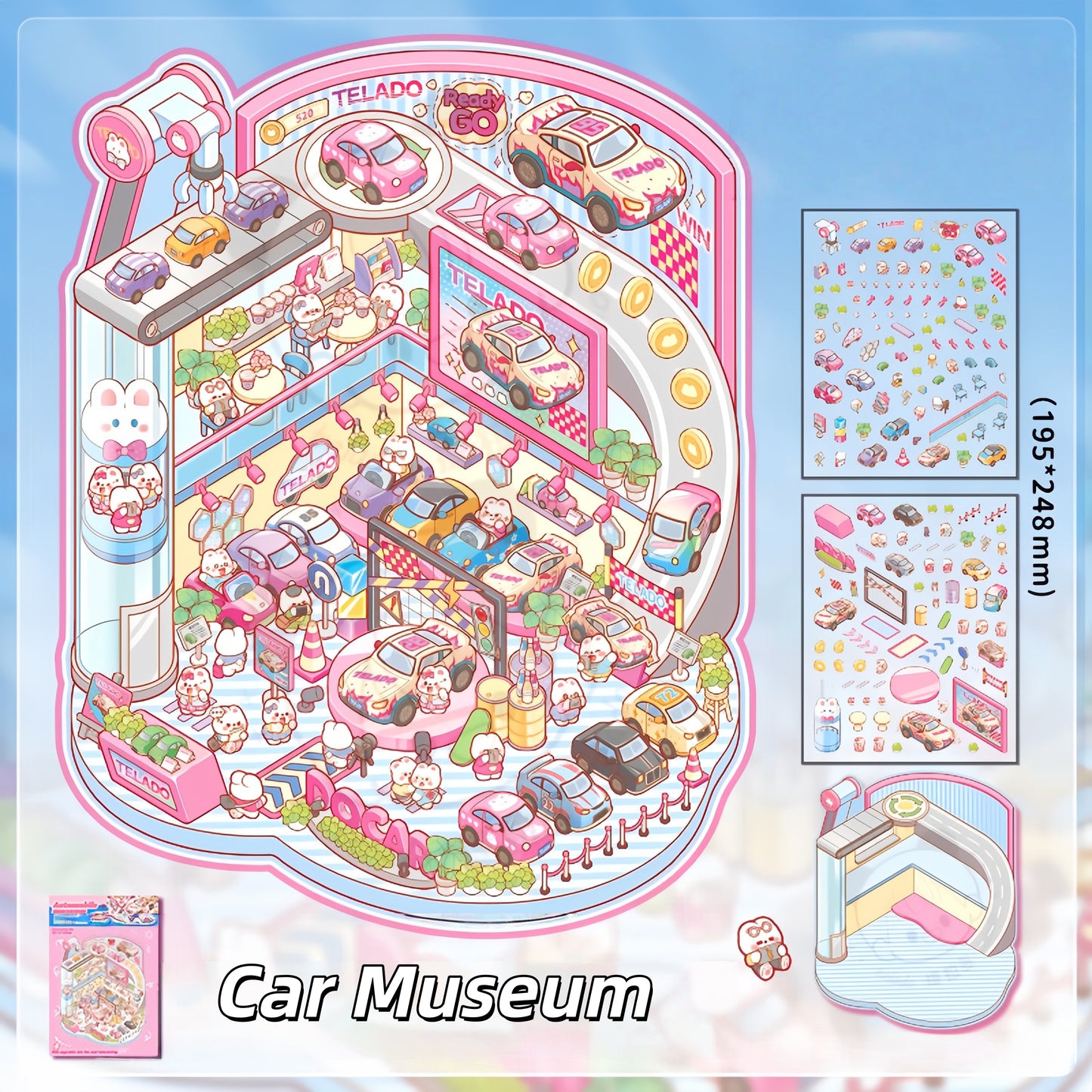 Simulation Management 3D Sticker | 4 Cute Miniature Scenes