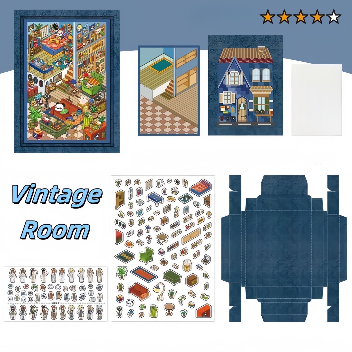 Lilliputian Series 3D Sticker | 4 Cute Miniature Scenes