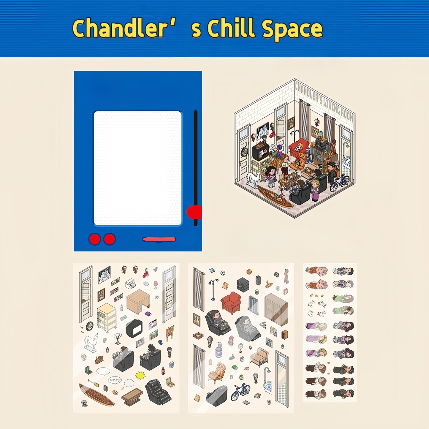 Cozy Days with Friends 3D Sticker | 2 Cute Miniature Scenes