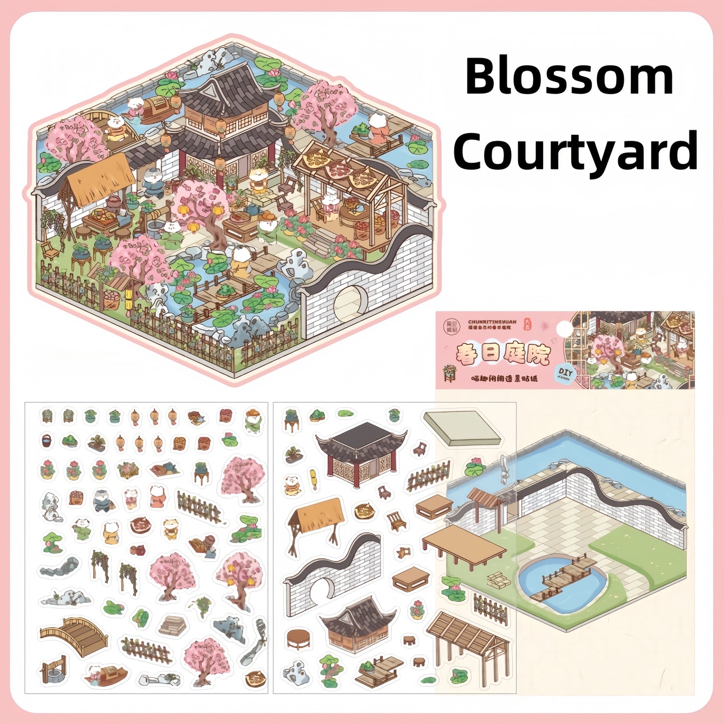 Purrfect Seasons 3D Sticker | 4 Cute Miniature Scenes