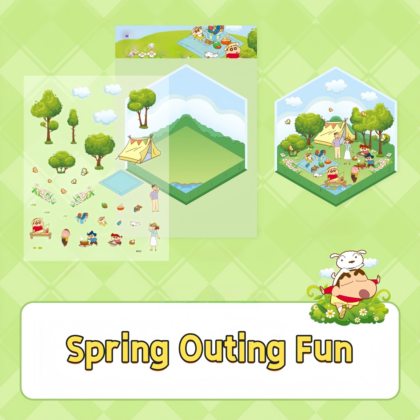 Shin-chan’s Colorful Days 3D Sticker | 8 Cute Miniature Scenes