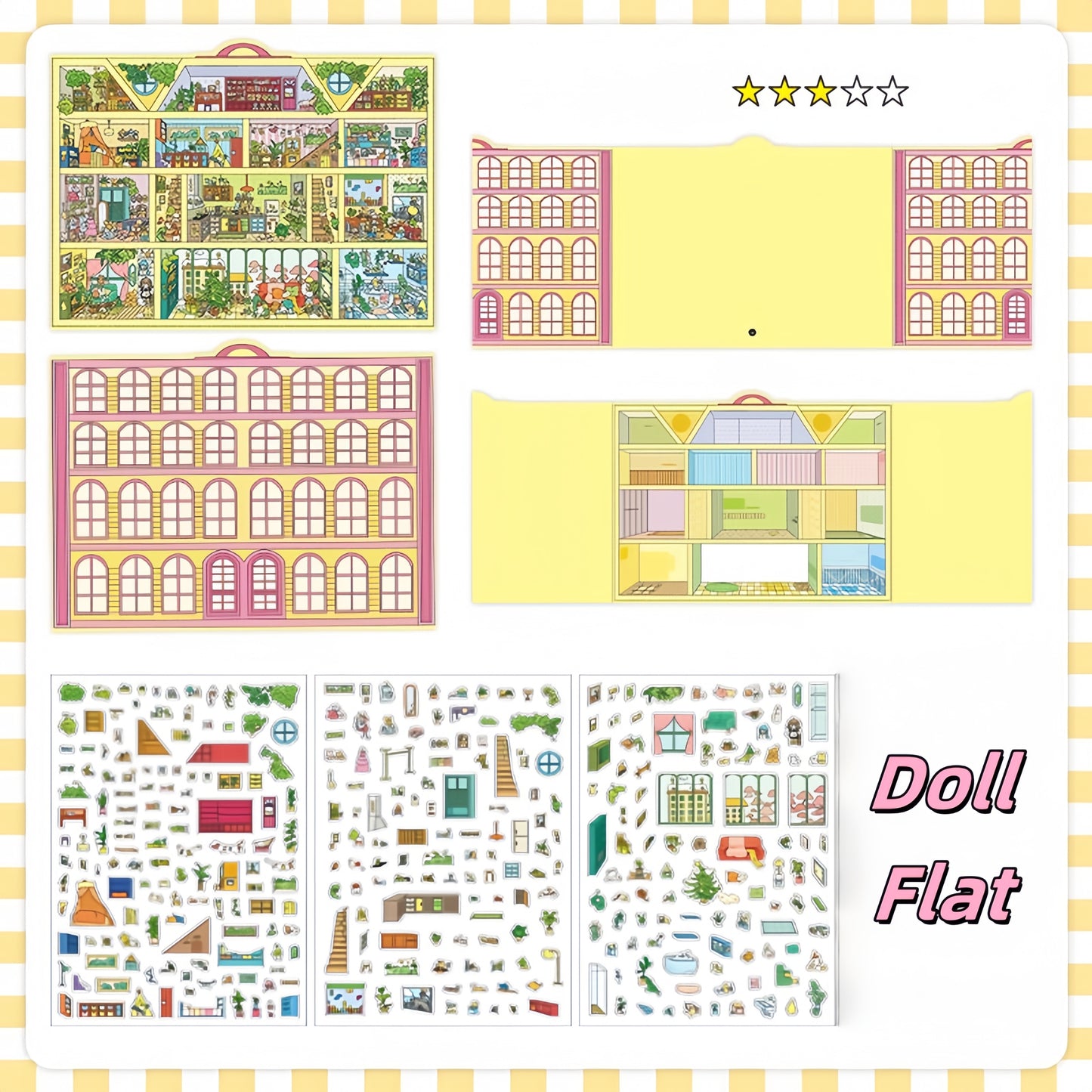 Simulation Management 3D Sticker | 2 Cute Miniature Scenes