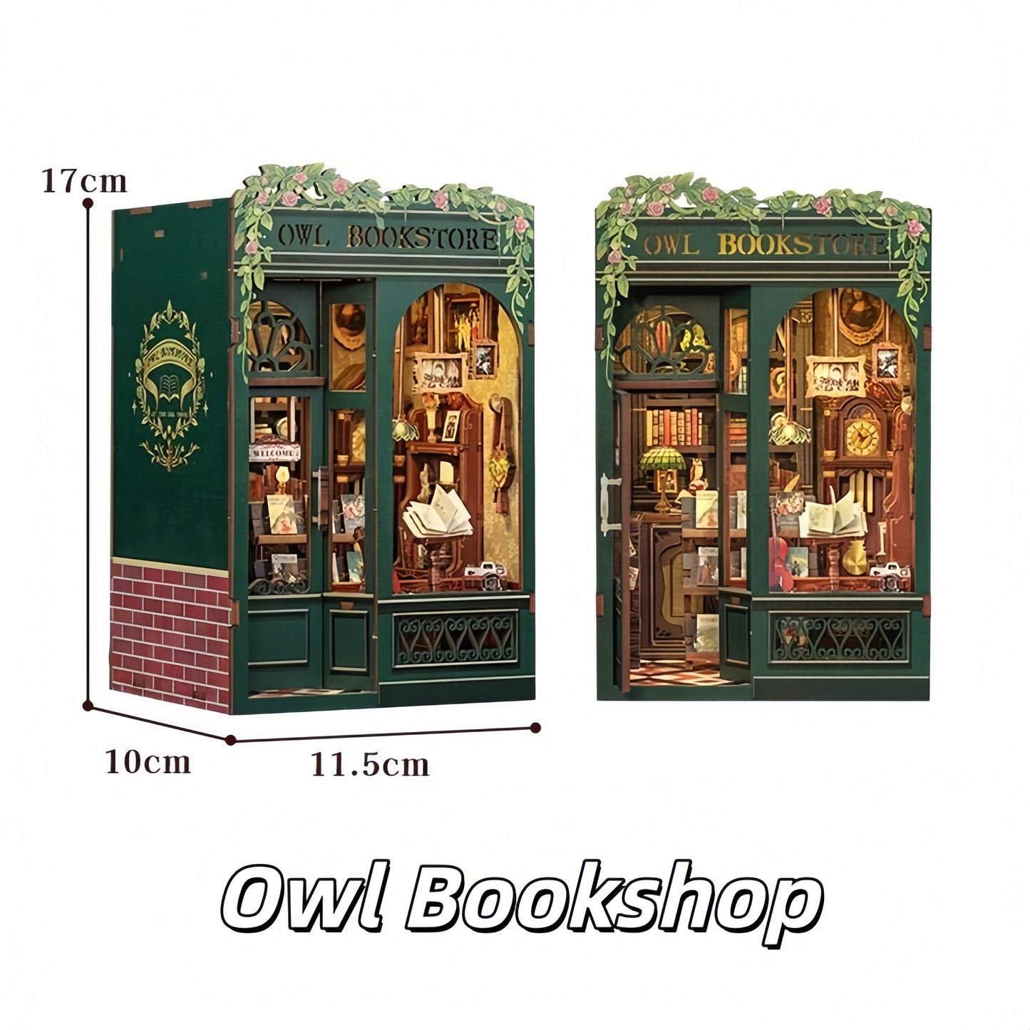 Bookstore Memories Owl Bookshop DIY Miniature House - English Instructions