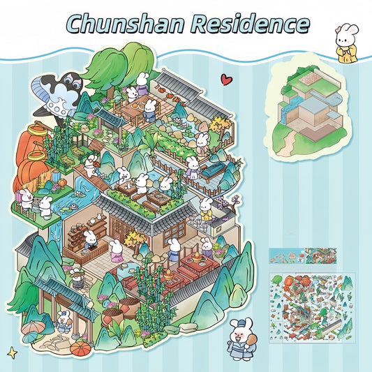 Dream House 3D Sticker | 2 Cute Miniature Scenes