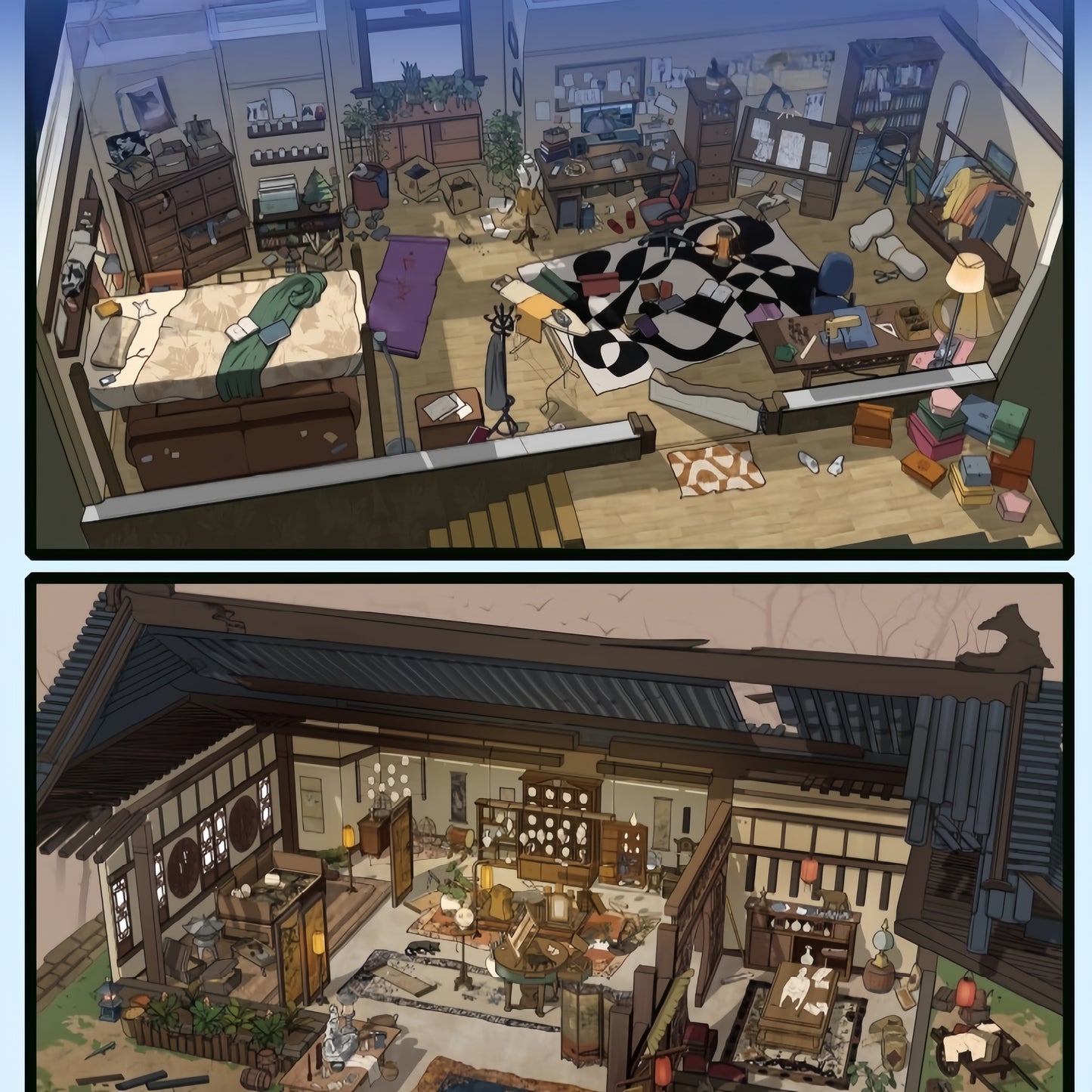 Between World 3D Sticker | 2 Cute Miniature Scenes