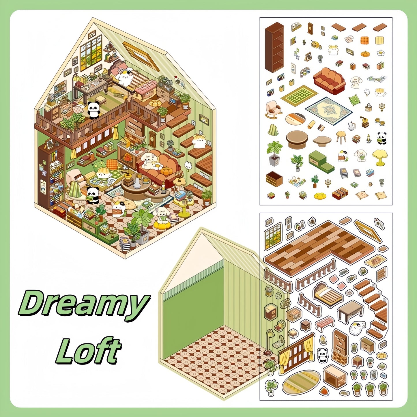 Little Dream House 3D Sticker | 4 Cute Miniature Sticker