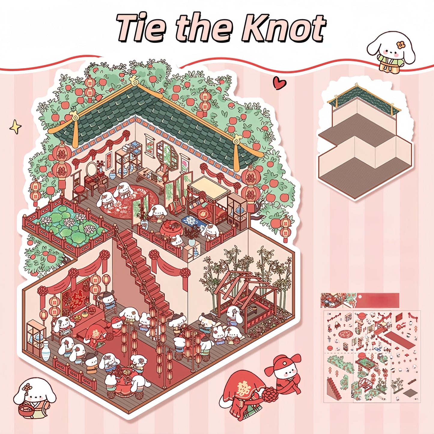 Fortune from Above 3D Sticker | 2 Cute Miniature Scenes