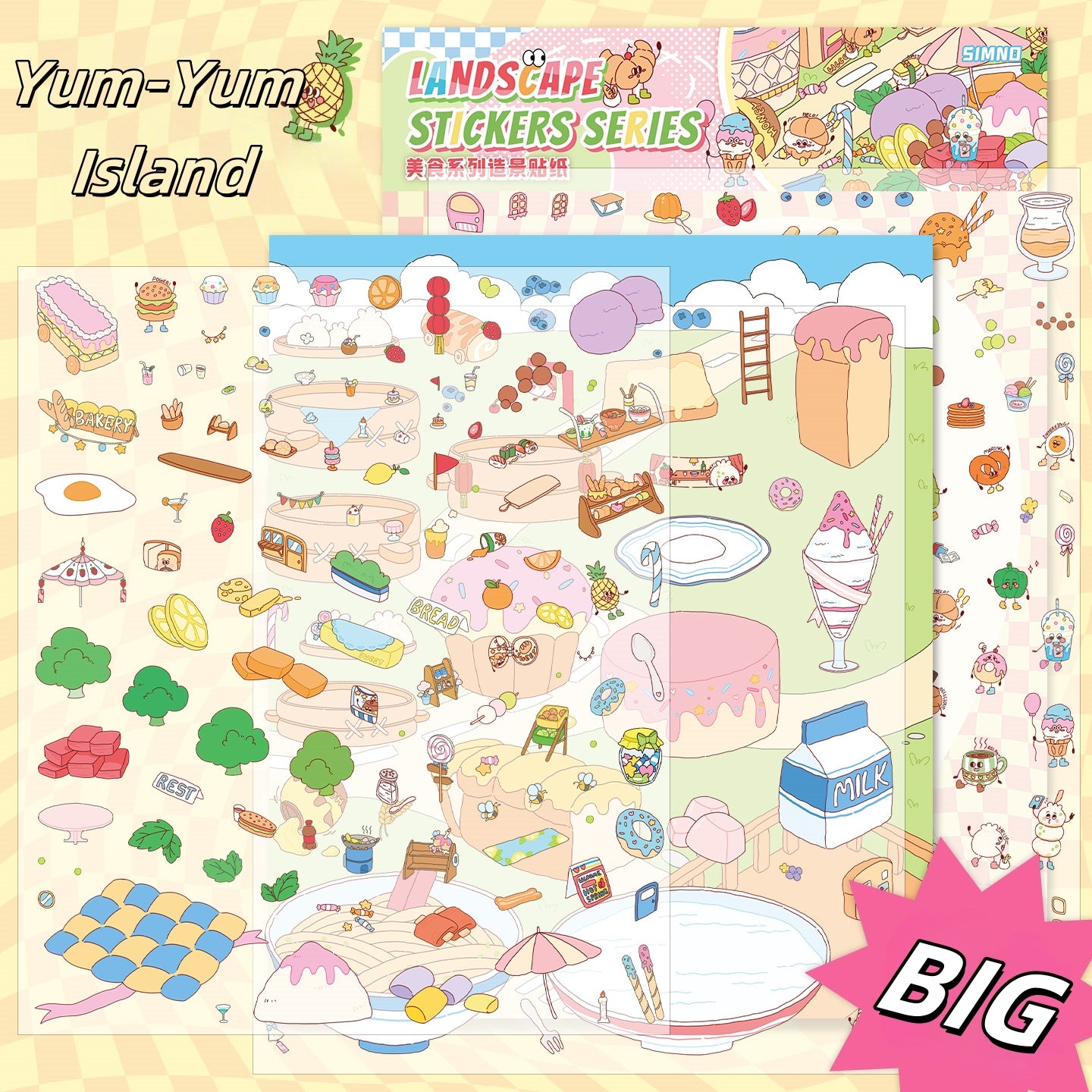 Flavor World 3D Sticker | 2 Cute Miniature Scenes