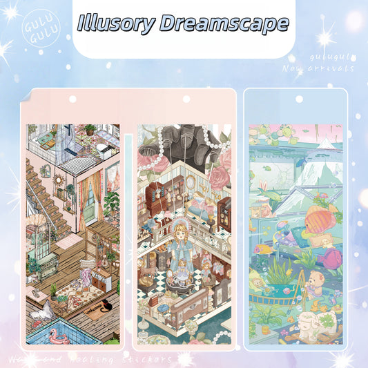 Illusory Dreamscape 3D Sticker | 3 Cute Miniature Scenes