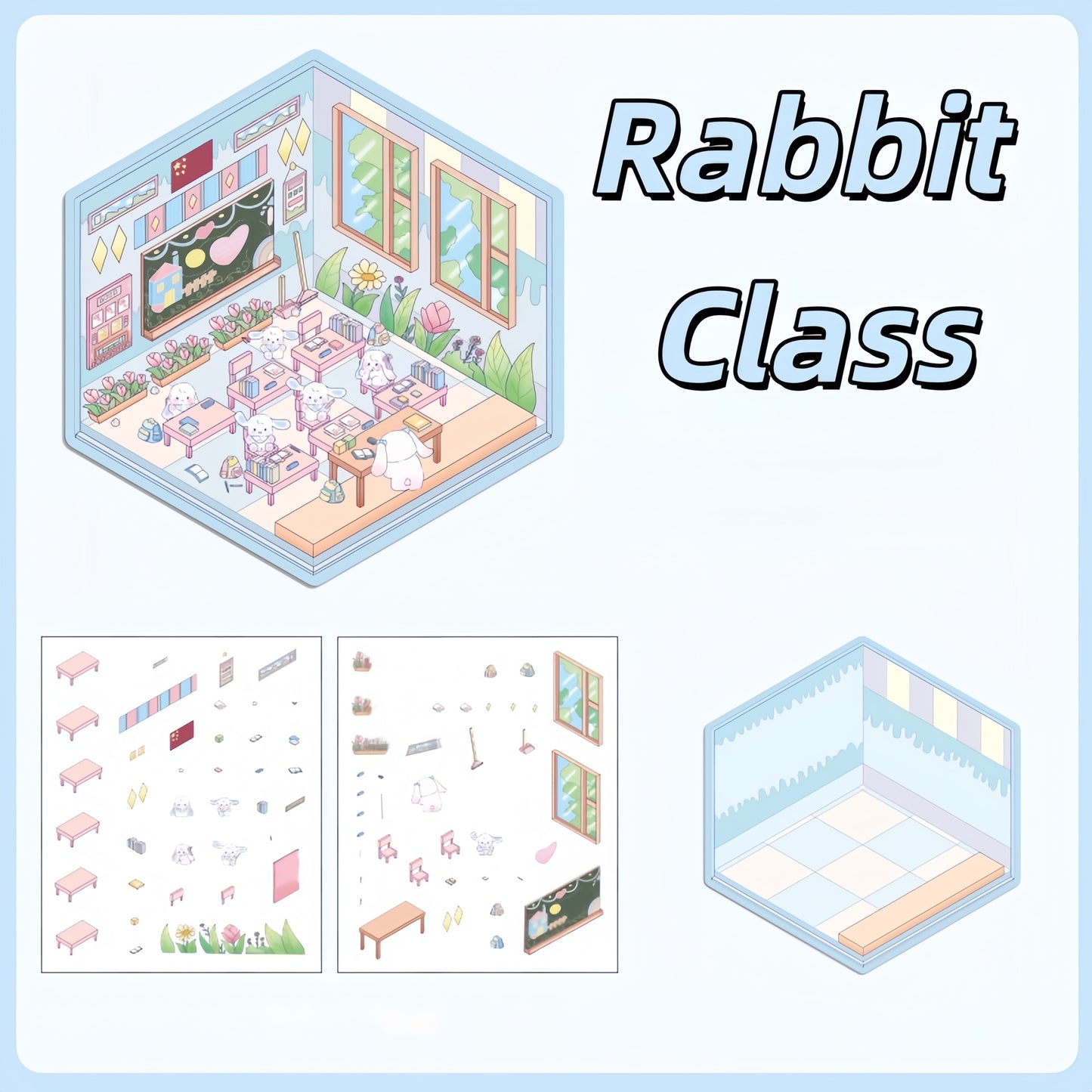 Whimsy Critter Cottages 3D Sticker | 8 Cute Miniature Scenes