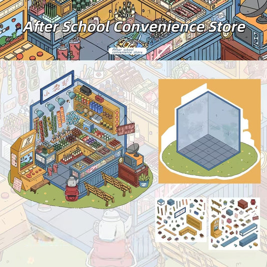 Simulation Management 3D Sticker | 9 Cute Miniature Scenes