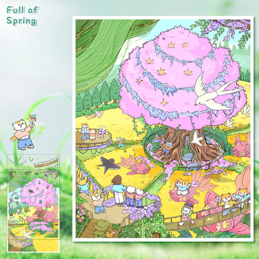 Fantasy Seasons 3D Sticker | 2 Cute Miniature Scenes