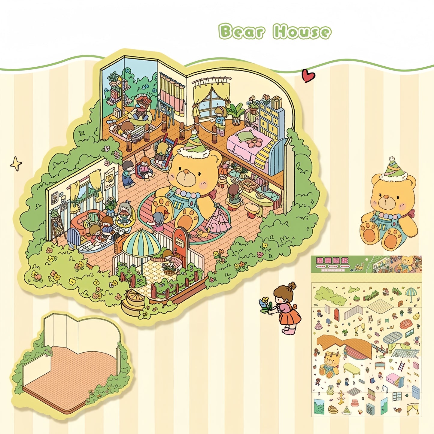 Springtime Wonders 3D Sticker | 2 Cute Miniature Scenes