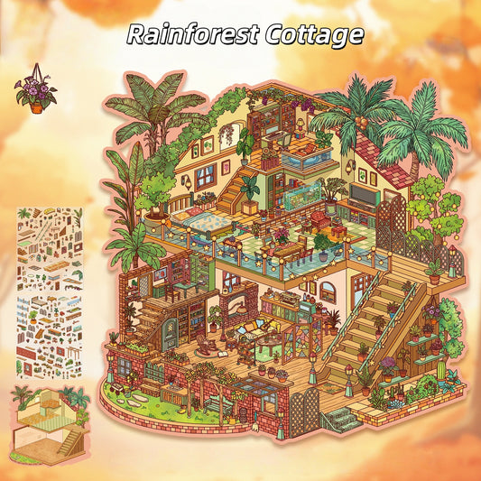 Dream House 3D Sticker | 2 Cute Miniature Scenes