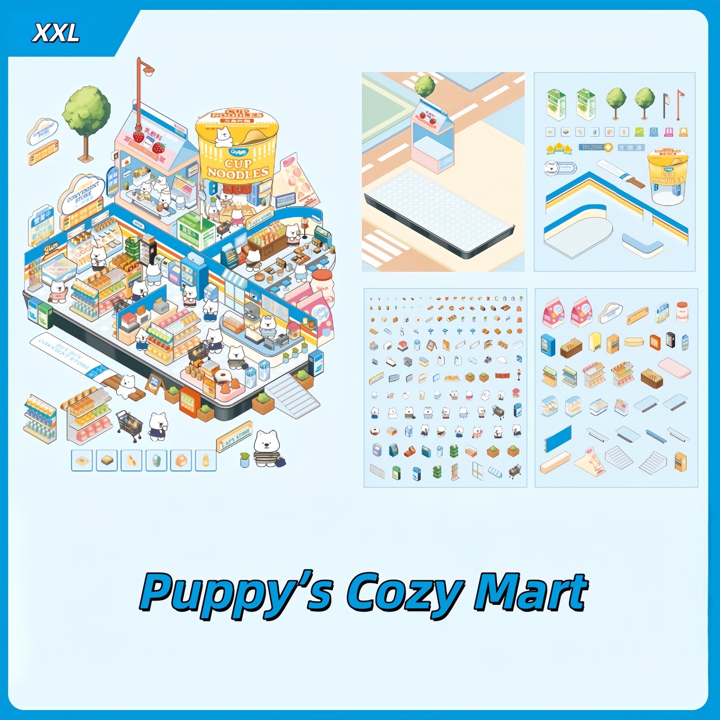 Simulation Management 3D Sticker | 4 Cute Miniature Scenes