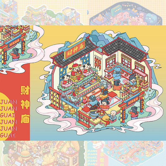 Whimsical Dreams 3D Sticker | 4 Cute Miniature Scenes