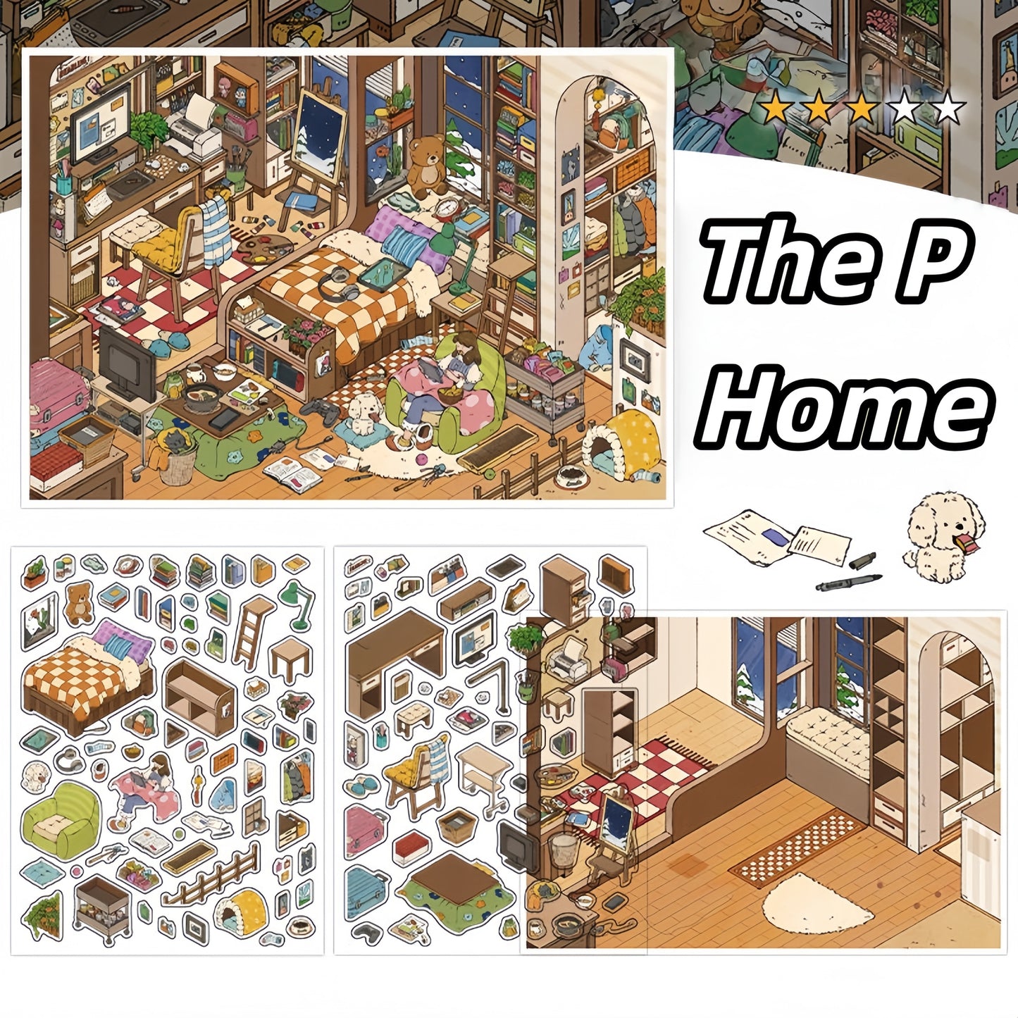 MBTI Home 3D Sticker | 2 Cute Miniature Scenes