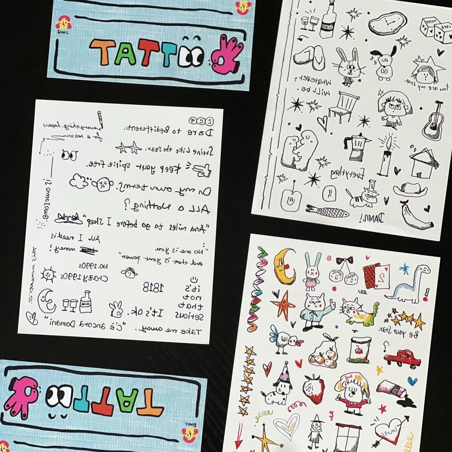 Whimsical Doodle Temporary Tattoo