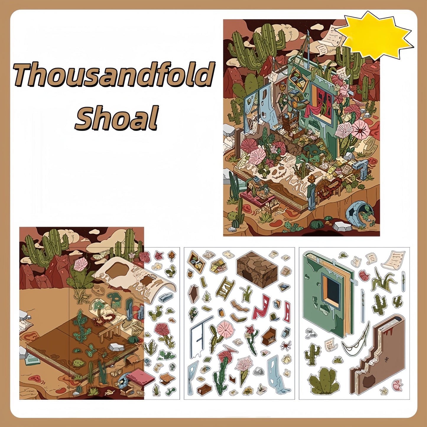 Lost Realm 3D Sticker | 2 Cute Miniature Scenes