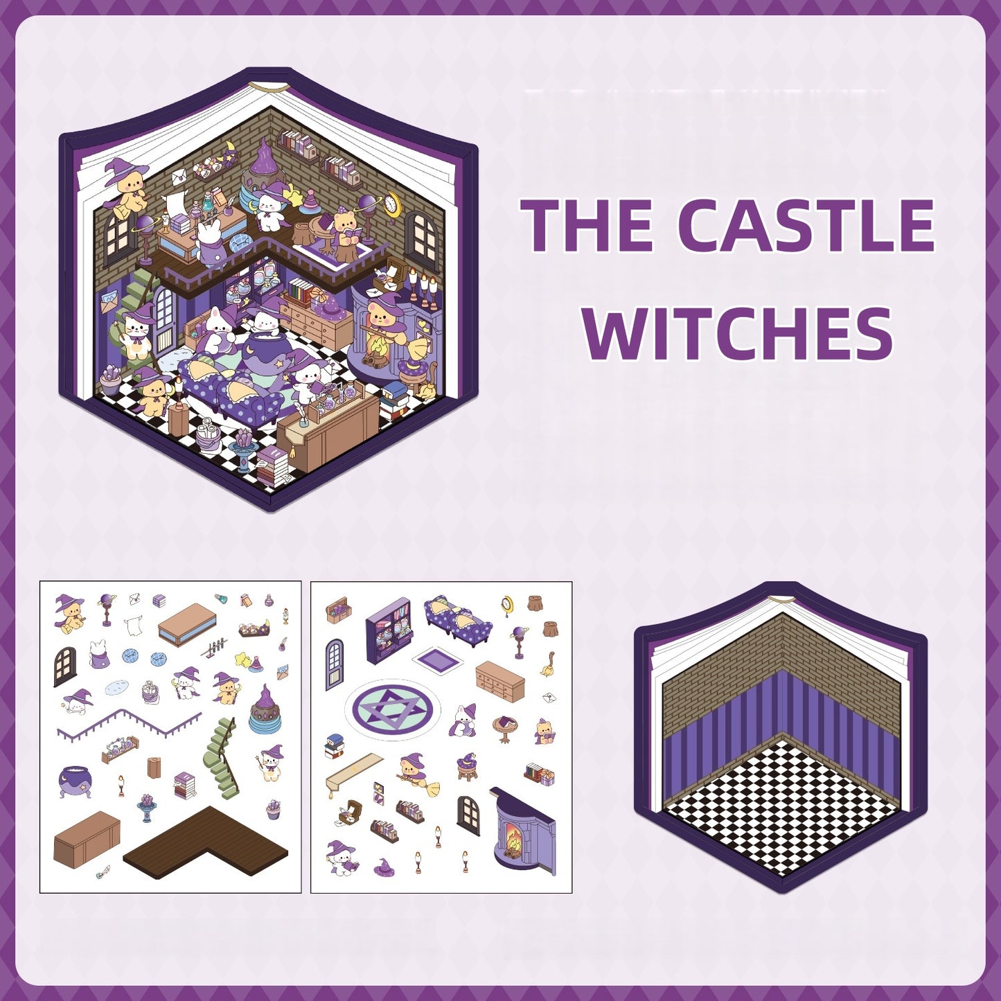 Whimsical Life 3D Sticker | 4 Cute Miniature Scenes