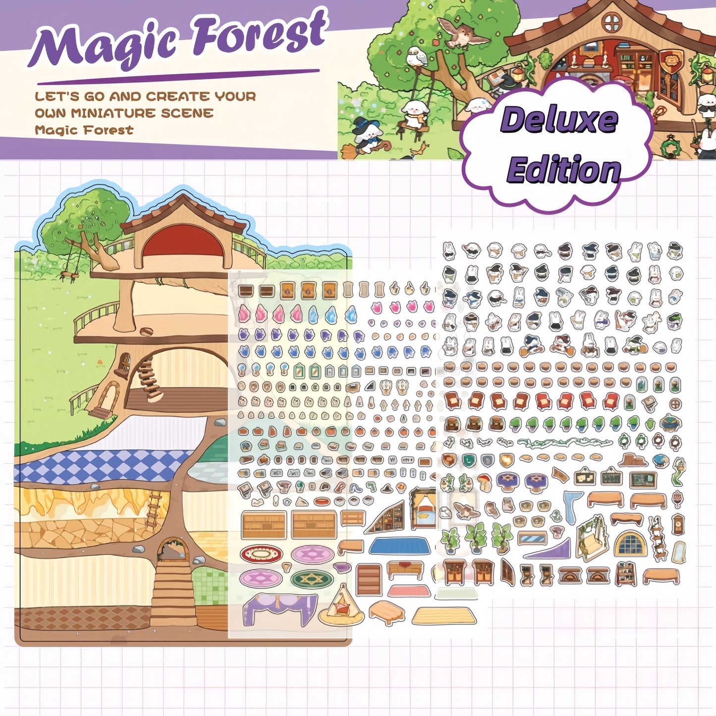 Fantasy World 3D Sticker | 2 Cute Miniature Scenes
