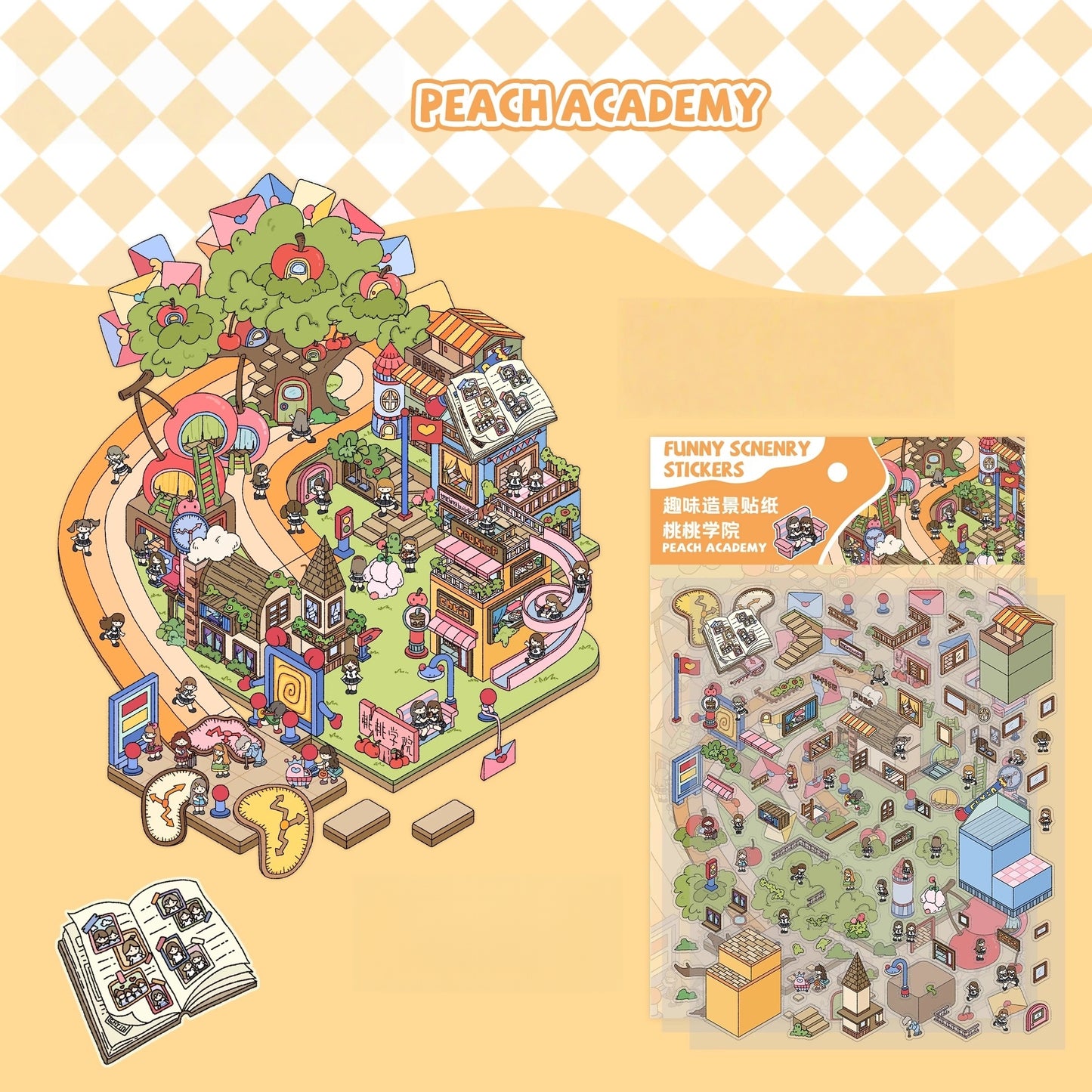 Timeless Journeys 3D Sticker | 4 Cute Miniature Scenes