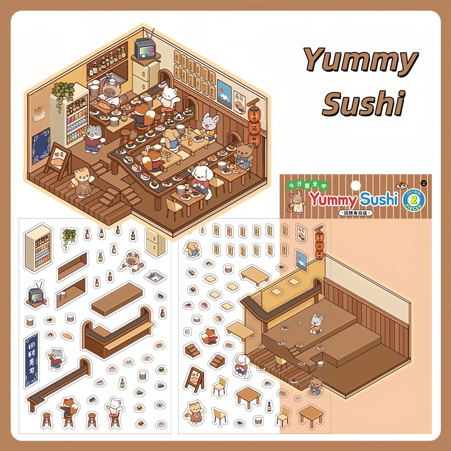 Fairytale Bazaar 3D Sticker | 4 Cute Miniature Scenes