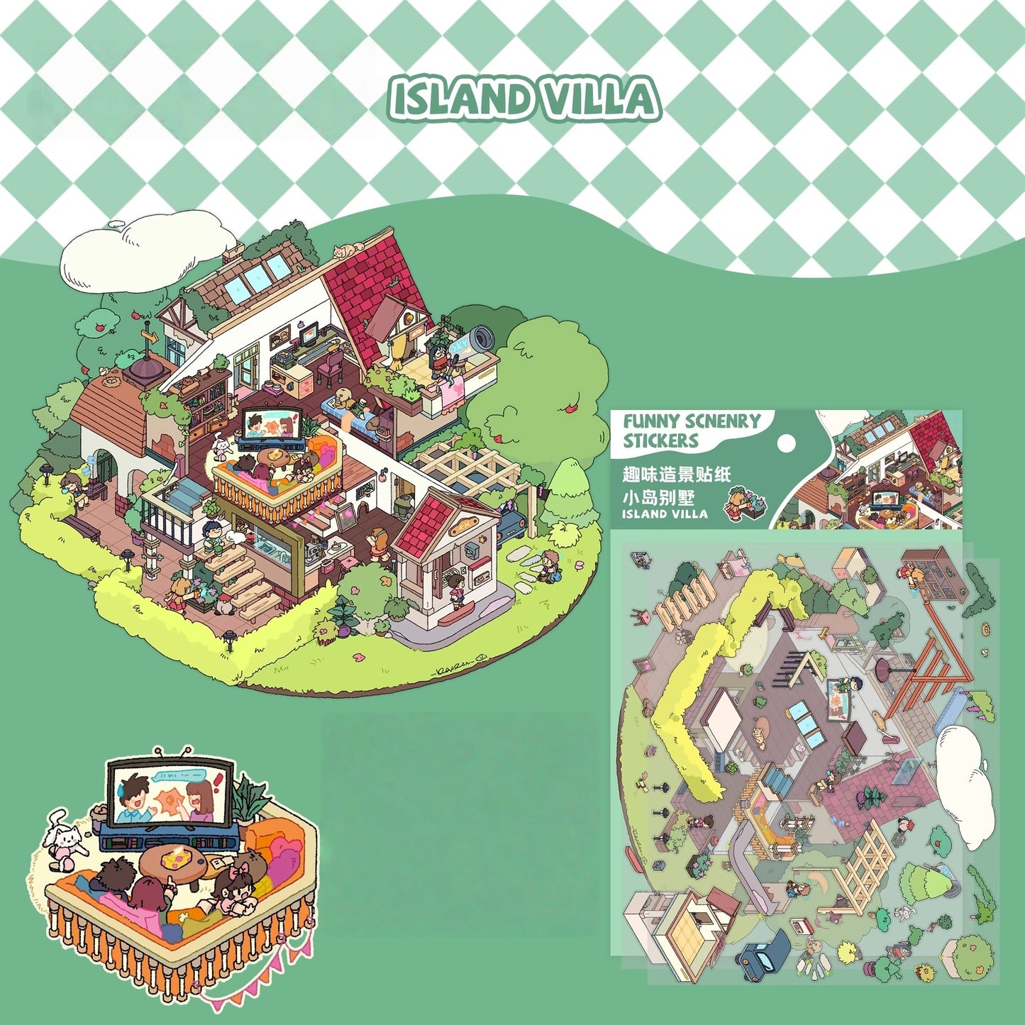 Dreamy Hideouts 3D Sticker | 4 Cute Miniature Scenes