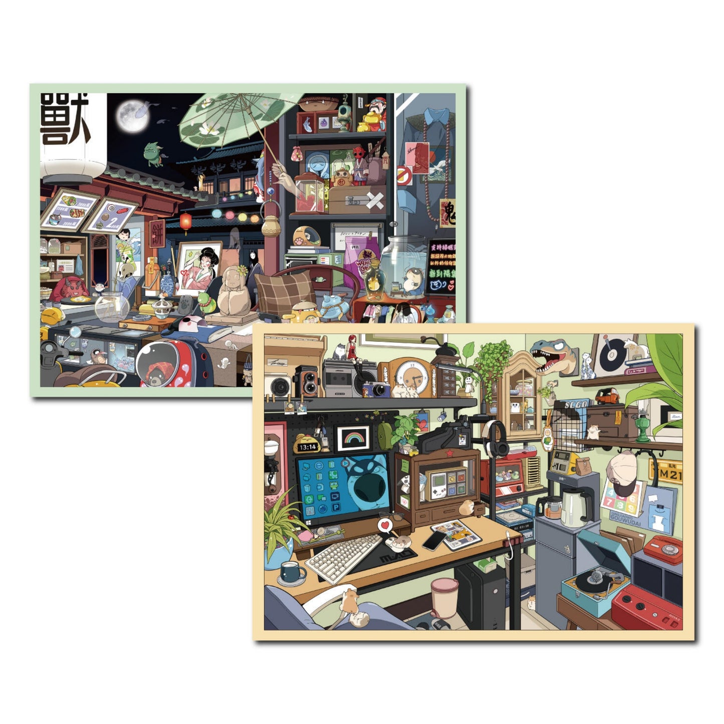 Micro Fear Series 3D Sticker | 2 Cute Miniature Scenes