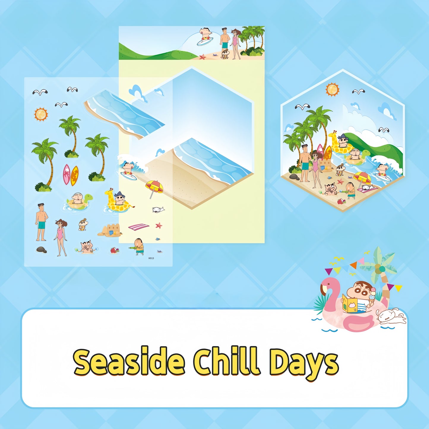 Shin-chan’s Colorful Days 3D Sticker | 8 Cute Miniature Scenes