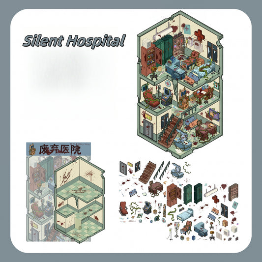 Silent Domain 3D Sticker | 2 Cute Miniature Scenes