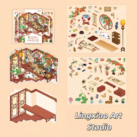 Dreamy Corners 3D Sticker | 4 Cute Miniature Scenes