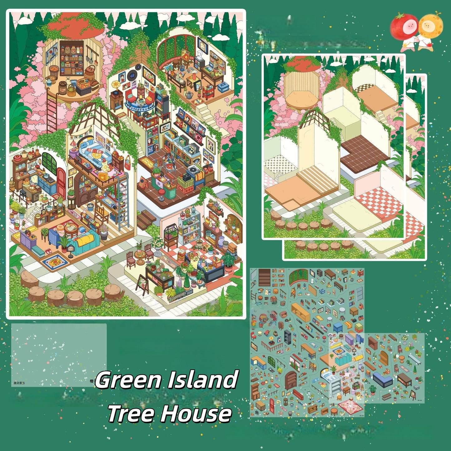 Warm Daily 3D Sticker | 4 Cute Miniature Scenes