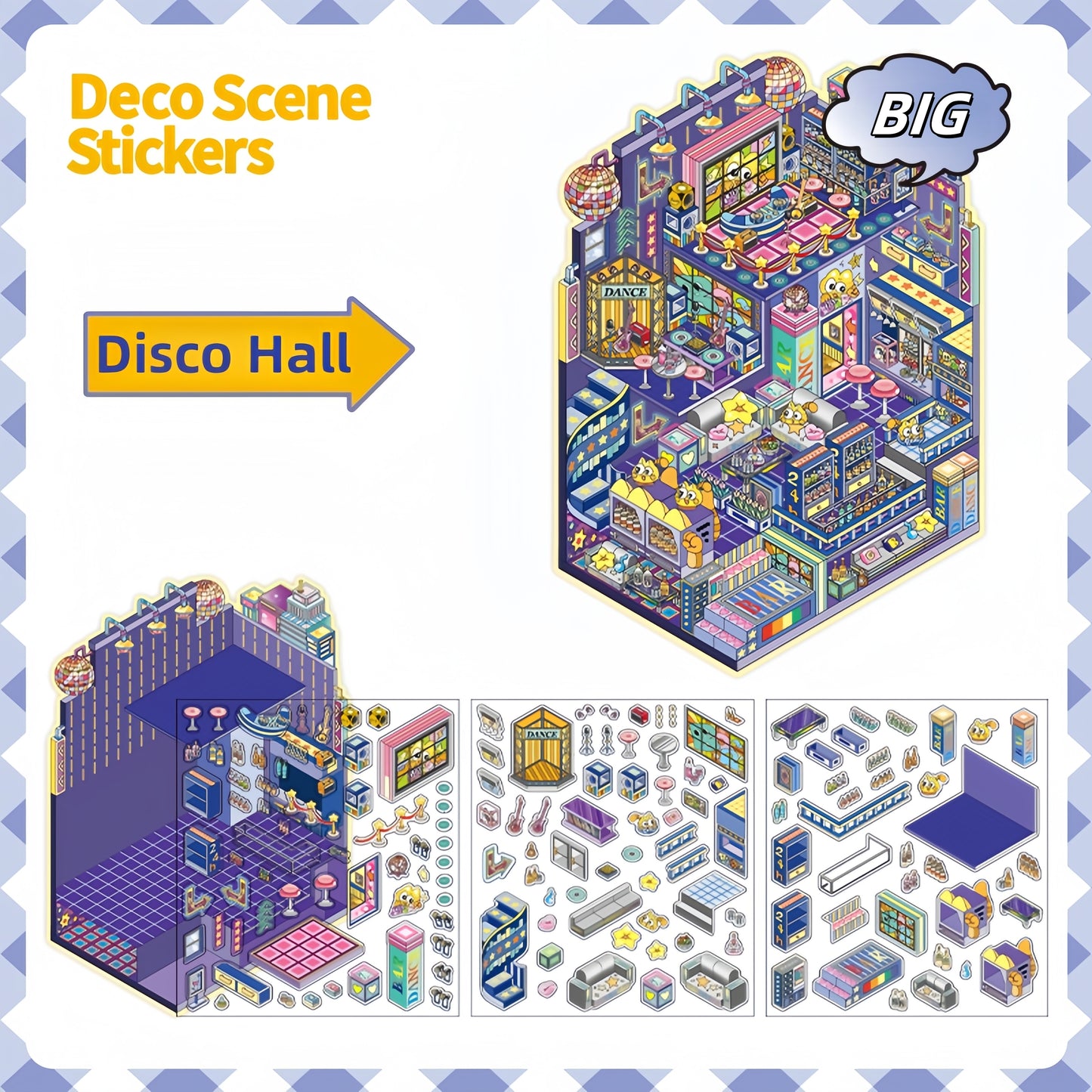 Tiny Shops 3D Sticker | 4 Cute Miniature Scenes