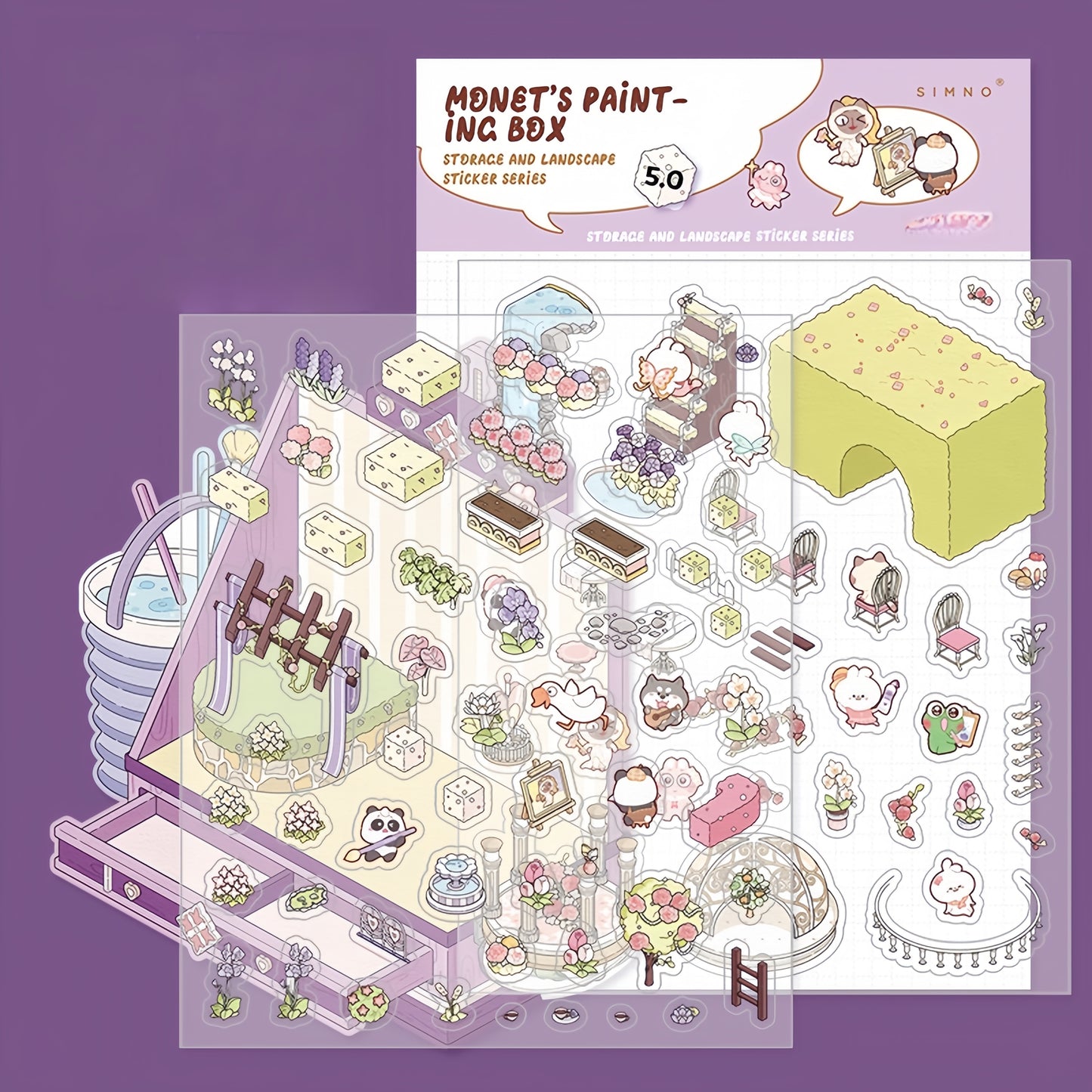 Magical Realm 3D Sticker | 4 Cute Miniature Scenes