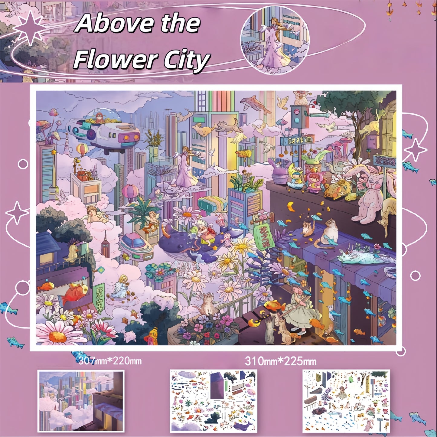 Above the Flower City 3D Sticker