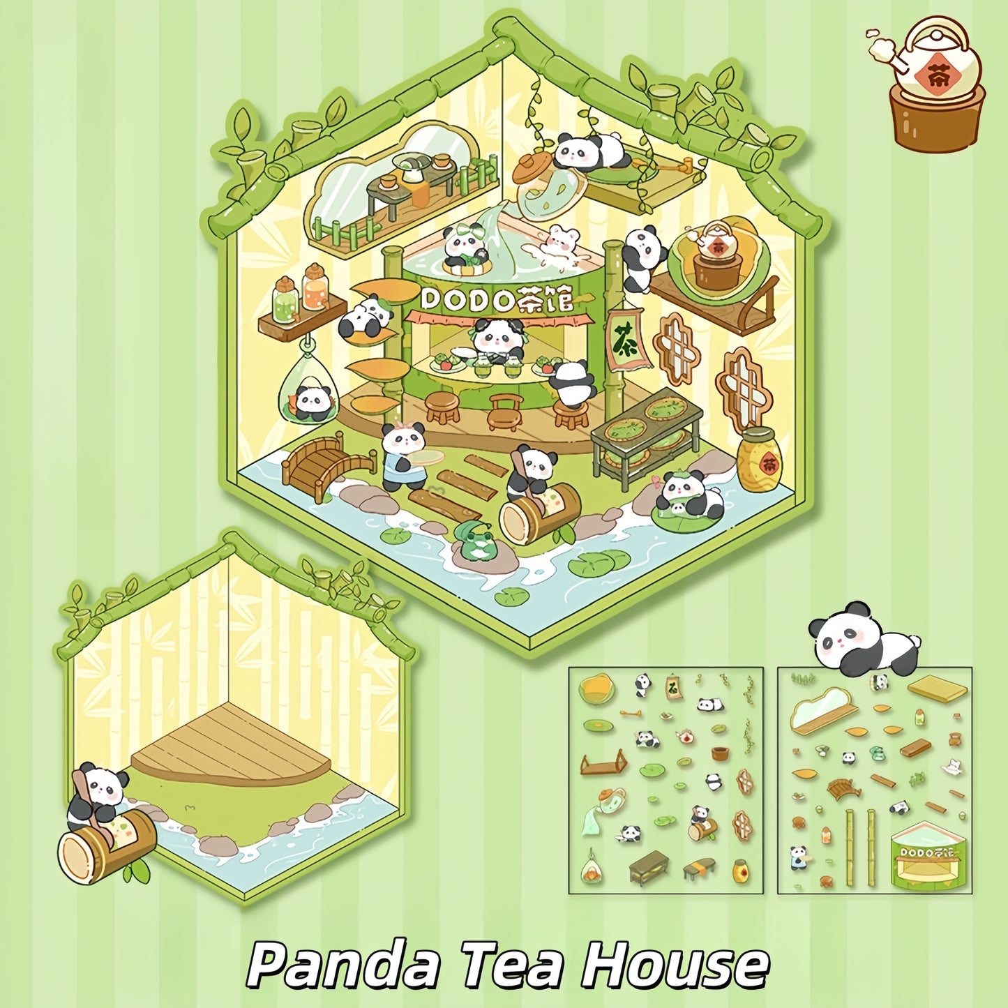 Tiny Animal Wonders 3D Sticker | 4 Cute Miniature Scenes