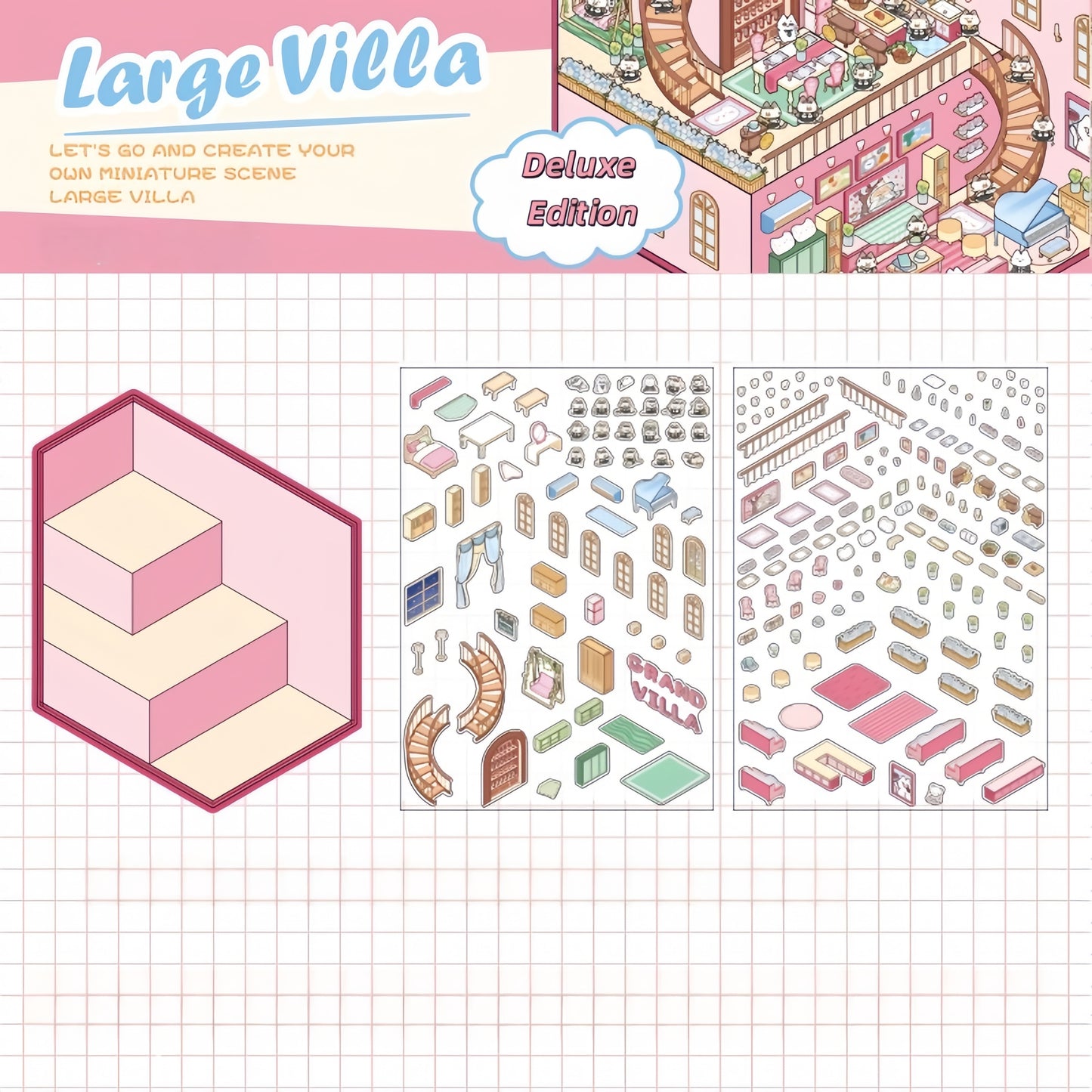 Fantasy World 3D Sticker – 2 Cute Miniature Scenes