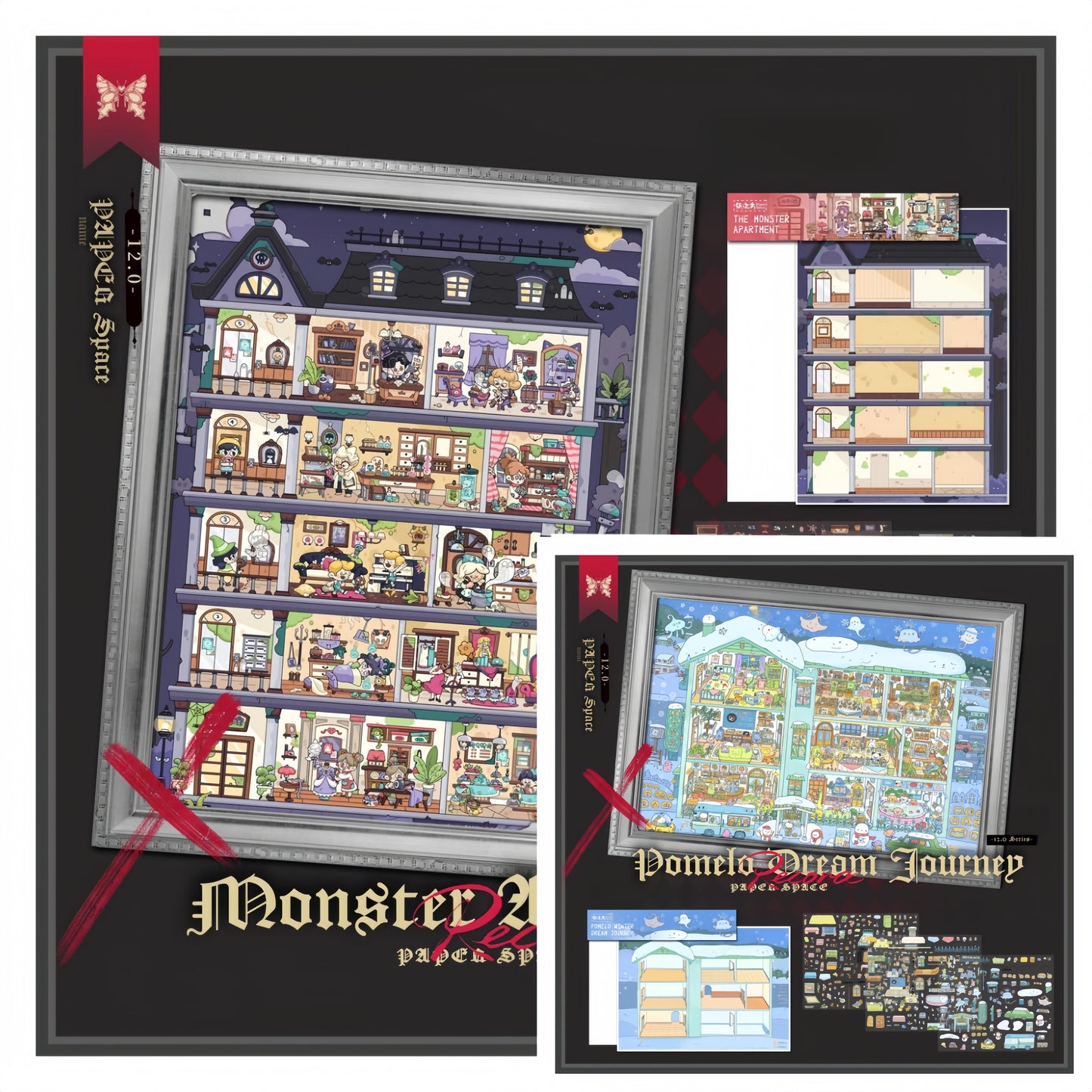 Whimsical Little House 3D Sticker | 2 Cute Miniature Scenes