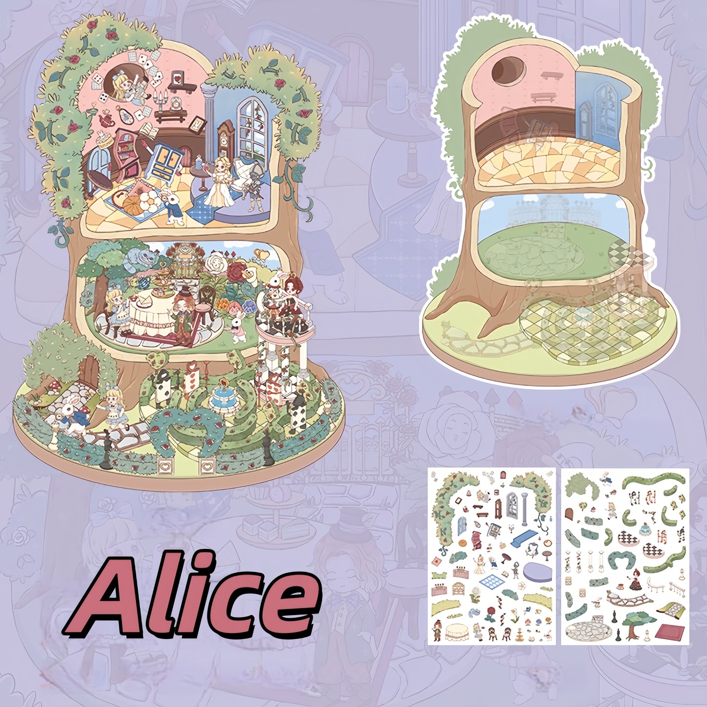 Fairy Tales Cottage 3D Sticker | 5 Cute Miniature Scenes