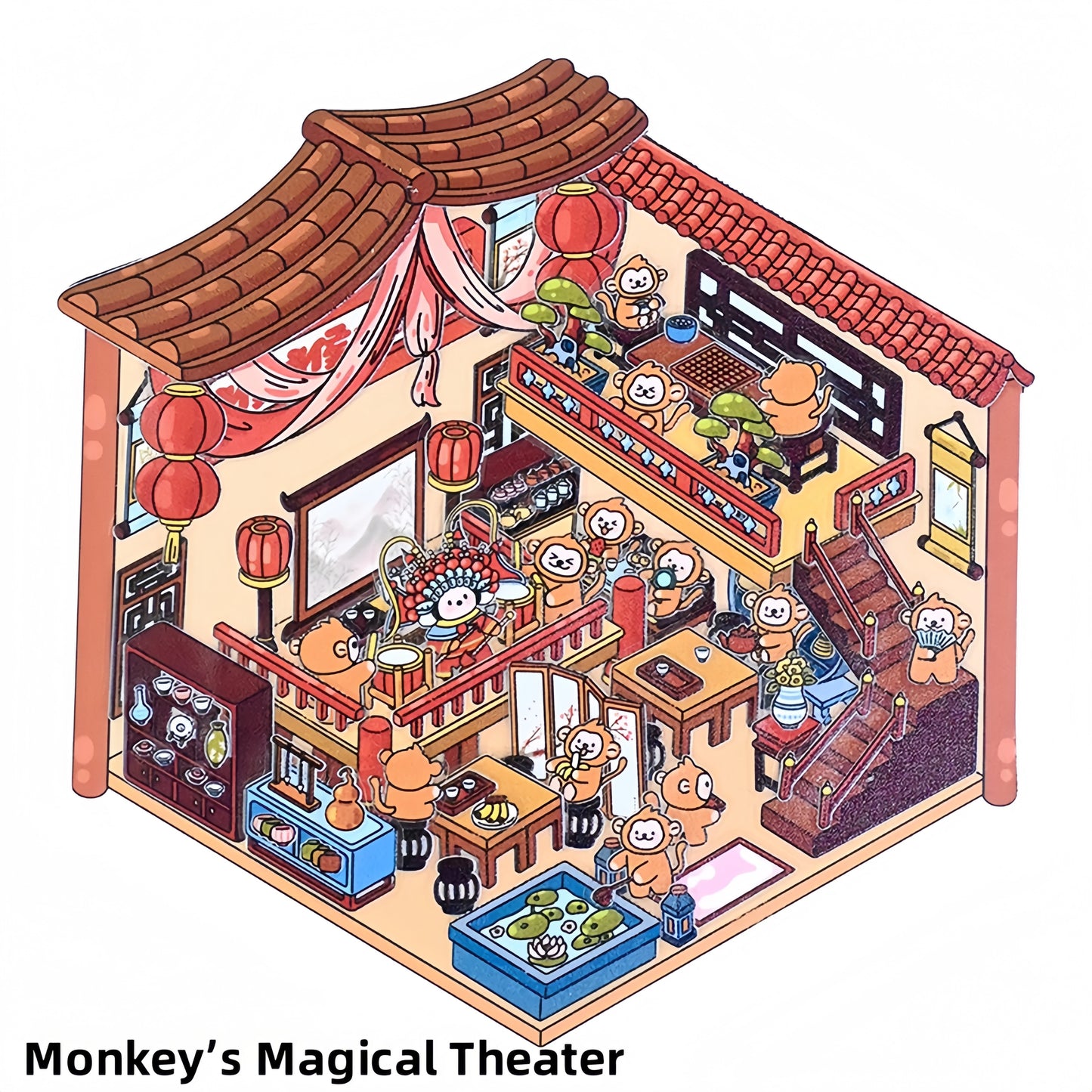 Magical Realm 3D Sticker | 4 Cute Miniature Scenes