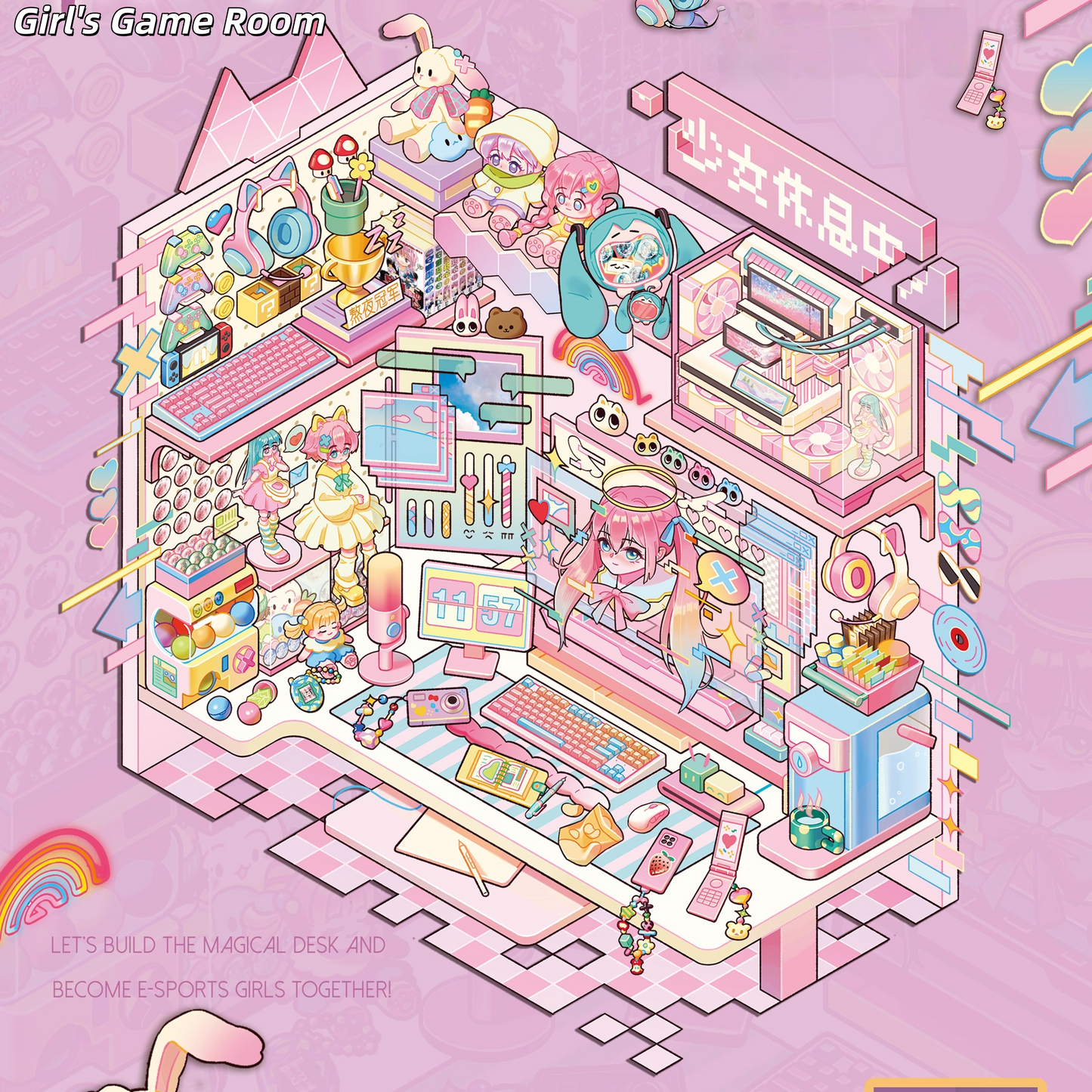 Infinite Worlds on the Desks 3D Sticker | 4 Cute Miniature Scenes