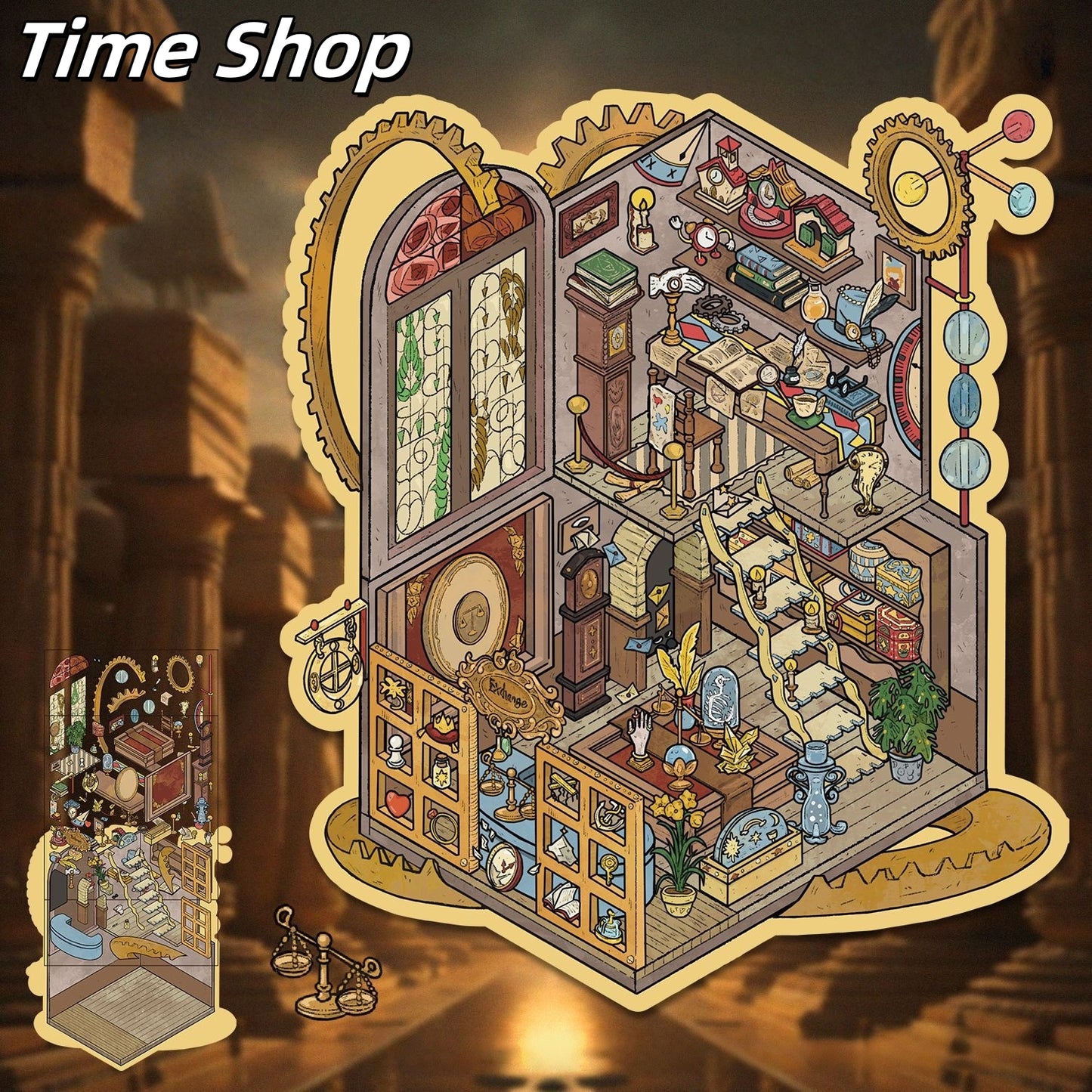 Mystic Hidden Chamber 3D Sticker | 2 Cute Miniature Scenes