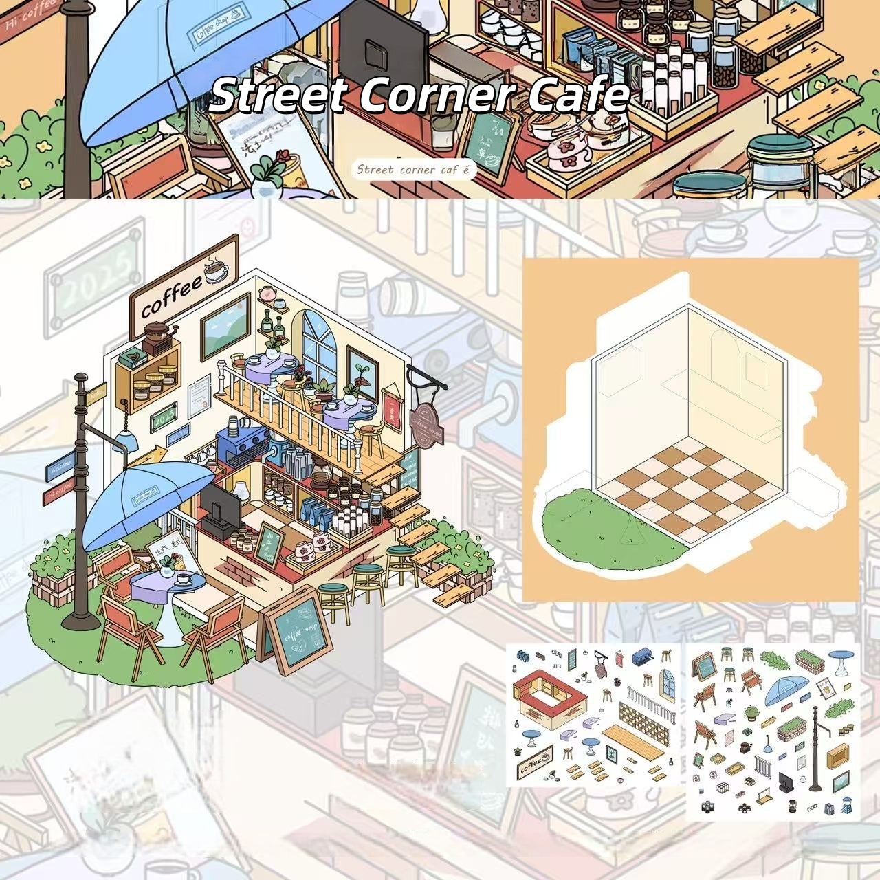Simulation Management 3D Sticker | 9 Cute Miniature Scenes