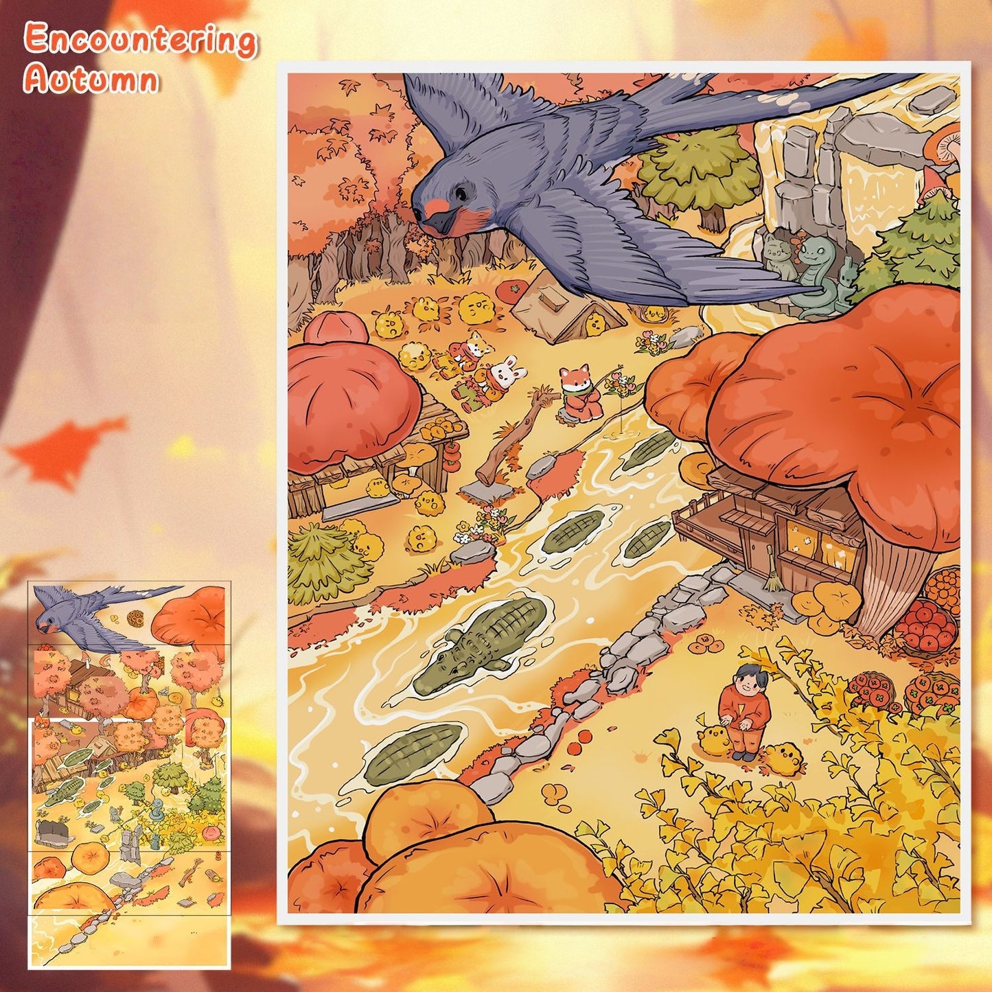 Fantasy Seasons 3D Sticker | 2 Cute Miniature Scenes