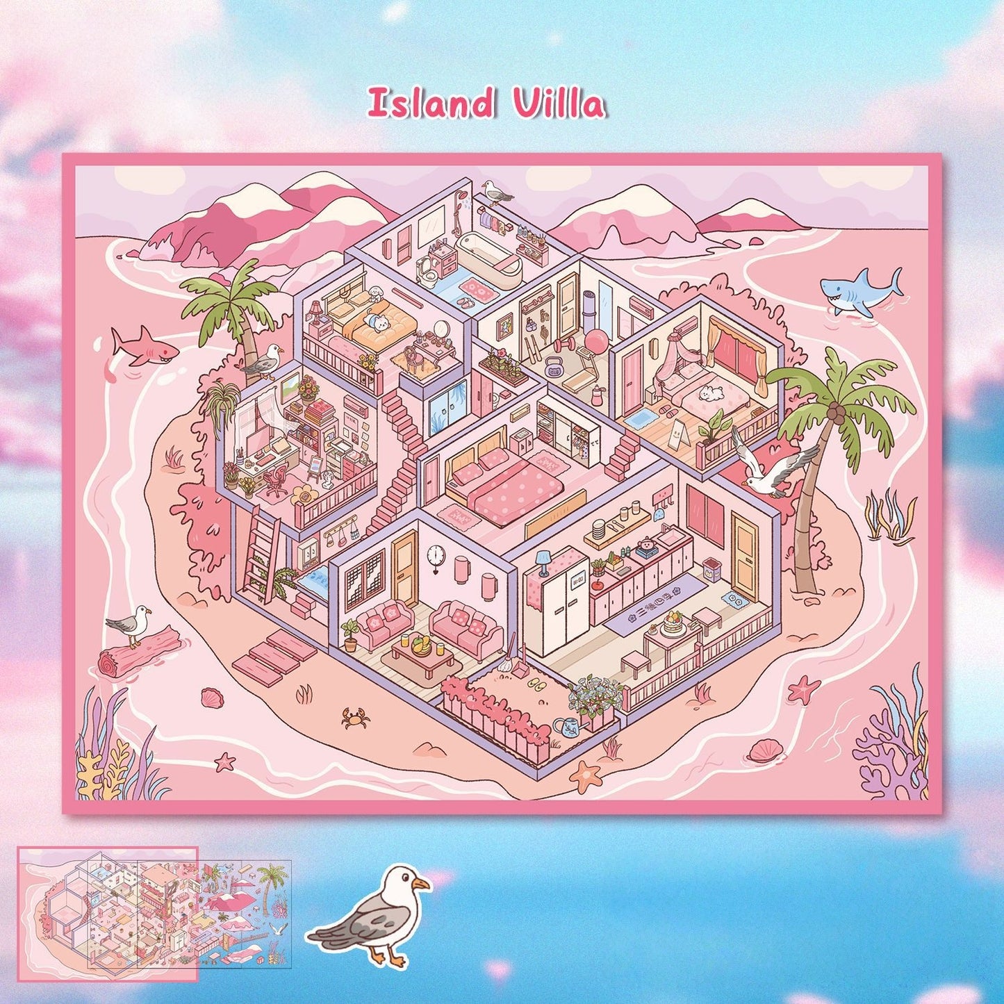 DreamLand 3D Sticker | 4 Cute Miniature Scenes