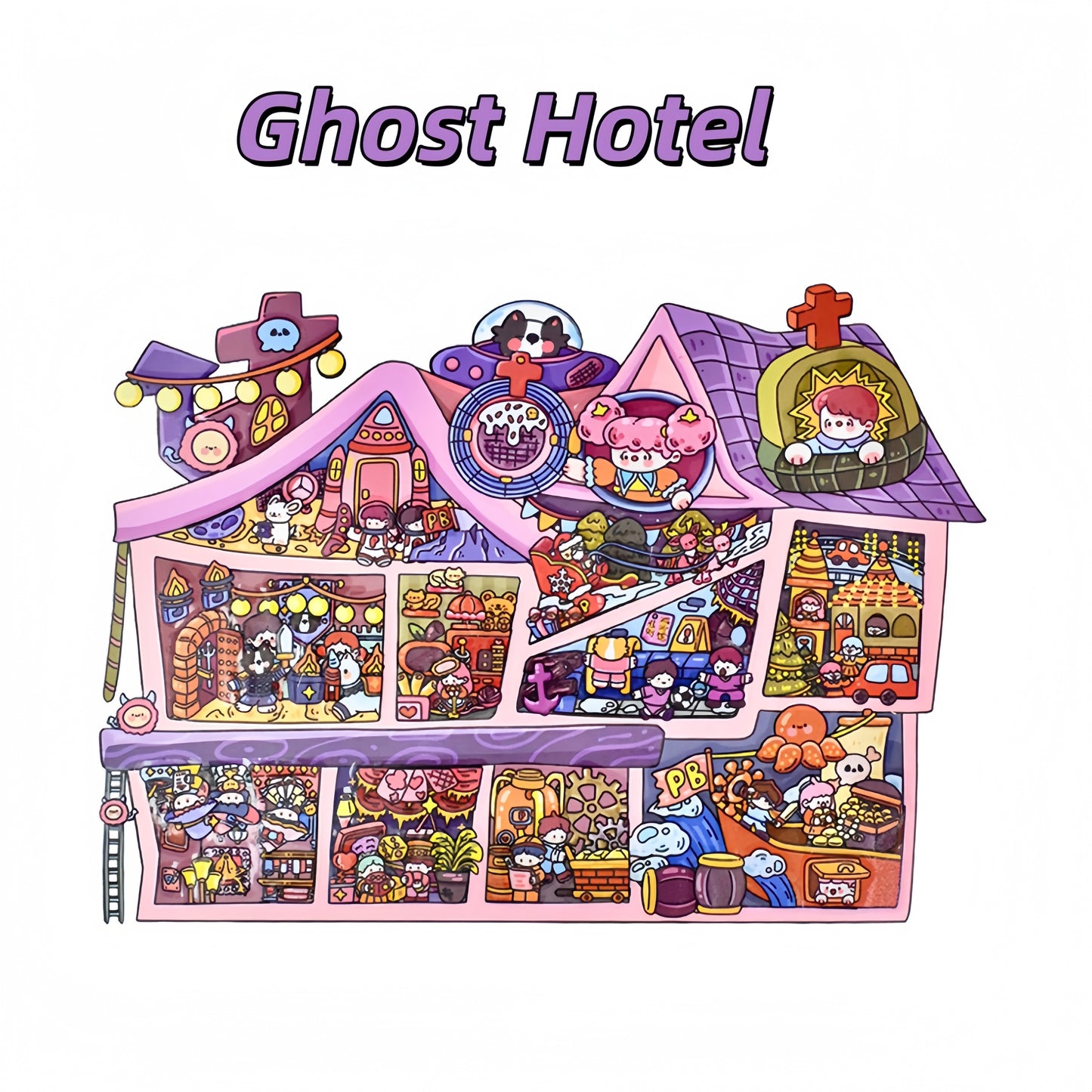 Little Dream House 3D Sticker | 2 Cute Miniature Scenes