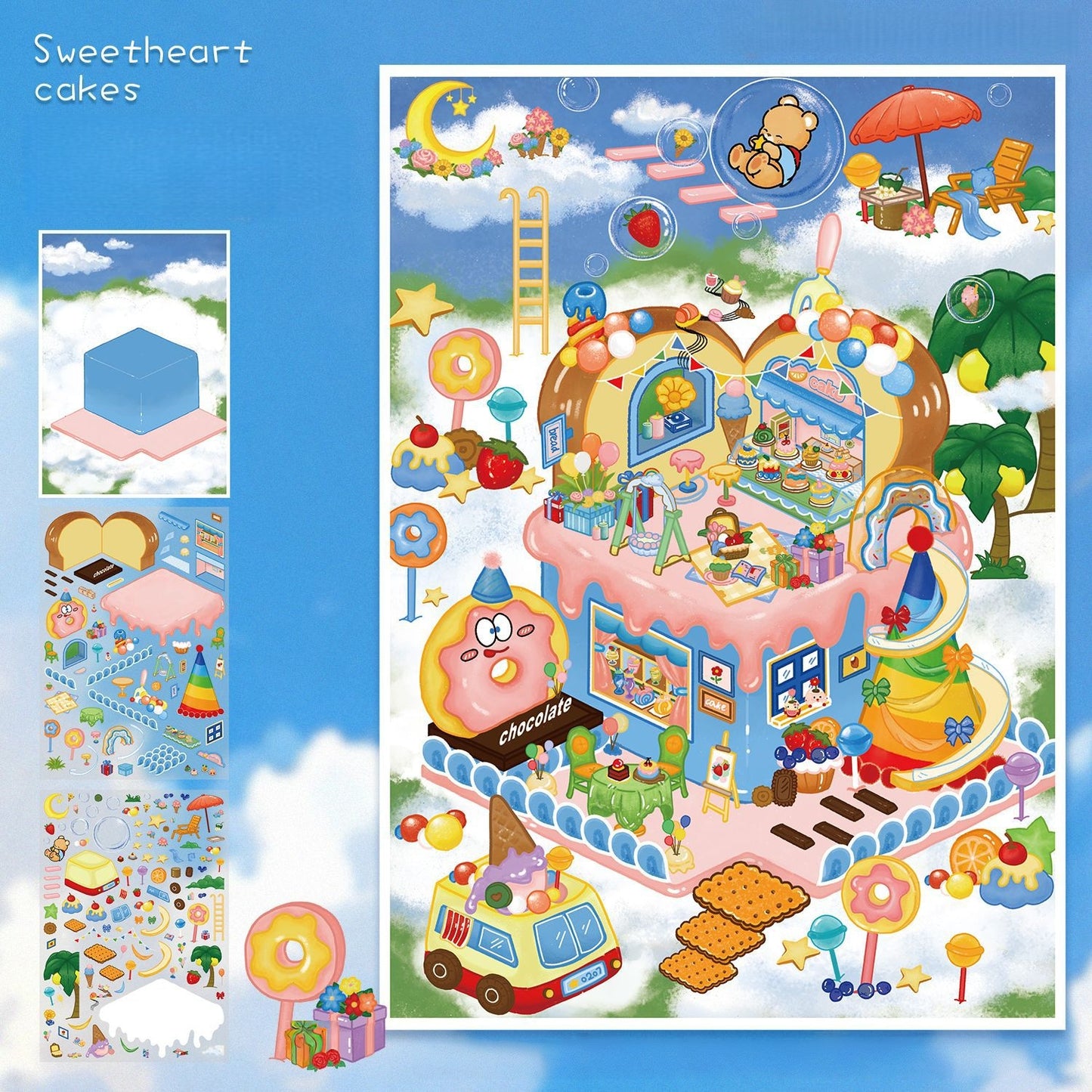 Cakey Wonderland 3D Sticker | 2 Cute Miniature Scenes