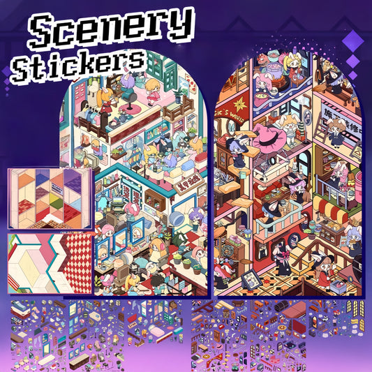 Curious Corners 3D Sticker | 2 Cute Miniature Scenes
